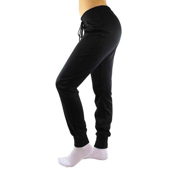Drawstring Womens Jogger Exercise Sweatpants - Picture 2 of 3